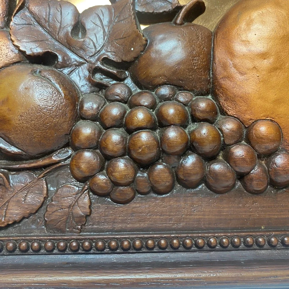 Vintage Copper Finish 3D Wall Art Pitcher Fruit‎ Embossed Metal Plaque